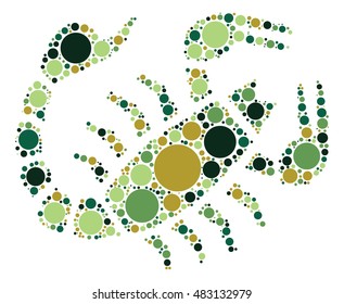 Scorpio shape vector design by color point