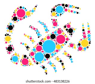 Scorpio shape vector design by color point
