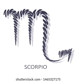 Scorpio sign Aquarius isolated on white background. Zodiac constellation. Hand drawn style. Design element for horoscope and astrological forecast.