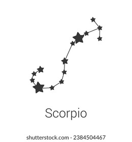 Scorpio sign constellation isolated vector icon on white background