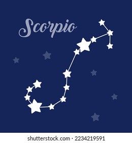 Scorpio sign constellation vector icon on dark background