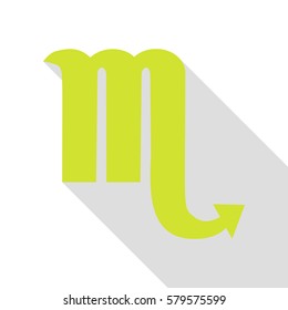 Scorpio sign illustration. Pear icon with flat style shadow path.