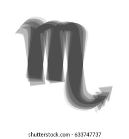 Scorpio sign illustration. Vector. Gray icon shaked at white background.