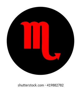 Scorpio sign. Red vector icon