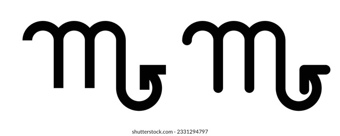 Scorpio sign. Scorpio zodiac symbol vector set.