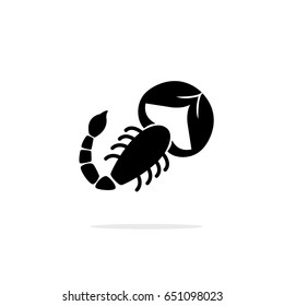 Scorpio sign. Zodiacal symbol. Flat design. Vector Illustration.