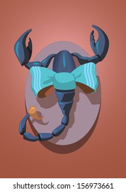 Scorpio. Signs of the Zodiac. Scorpion in a bow-tie.
