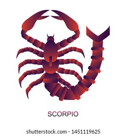 Scorpio star sign with different colors on white background. Vector horoscope zodiac star icon.Vector astrology sign.