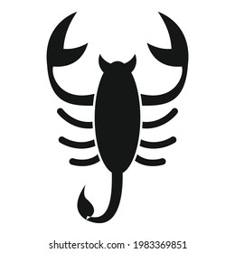 Icono de aguijón de escorpión. Ilustración simple del icono vector de aguijón de escorpio para el diseño web aislado en fondo blanco