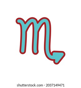 scorpio symbol design over white