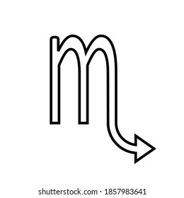 Scorpio symbol on white background. Vector illustration.