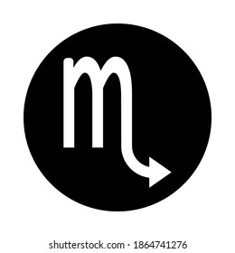 Skorpiosymbol auf weißem Hintergrund. Vektorgrafik.