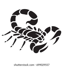 Scorpio tattoo isolated on white vector illustration