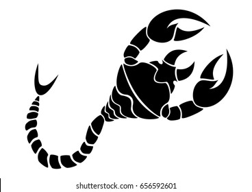 Scorpio tattoo on the white background