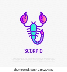 Scorpio thin line icon. Modern vector illustration of astrological sign for horoscope.