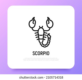 Scorpio thin line icon. Modern vector illustration of astrological sign for horoscope.