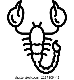 Scorpio thin line icon. Modern vector illustration of astrological sign for horoscope.