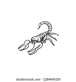 scorpio vector doodle sketch isolated on white background