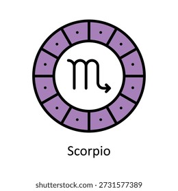 Scorpio Vector Filled Outline icons style Illustration. EPS 10 File
