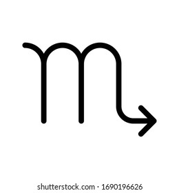 Scorpio vector glyph flat icon 