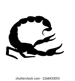 Scorpio vector illustration, black silhouette ,profile side