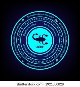 Scorpio vector illustration with a magic ring looks energetic.