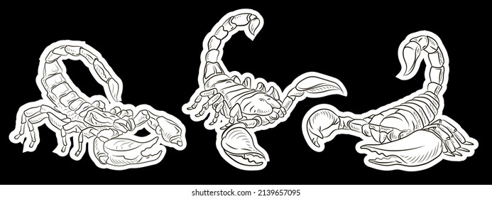 
Scorpio, Vector Image. Black And White Drawing, Coloring Book For Children. Symbol.