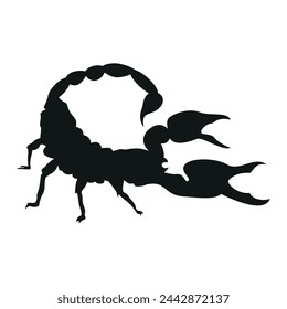 Scorpio vector silhouette. White background. Hand drawing.