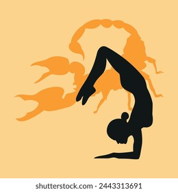 Scorpio vector silhouette. White background. Hand drawing.
