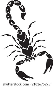 Esténcil de vectores Scorpio, negro y blanco