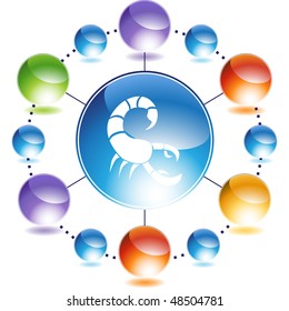 Scorpio web button isolated on a background