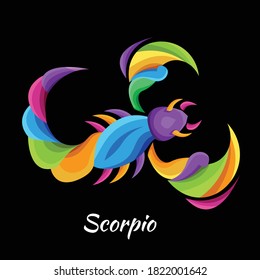 scorpio zodiac character illustration with colorful drawing or wpap style. for printing t-shirts, poster and mechandise. vector eps10. animal art