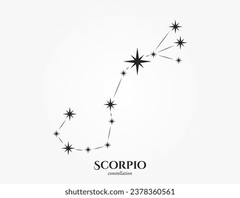 scorpio zodiac constellation. astrological and horoscope symbol. isolated vector image