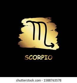 scorpio zodiac gold icon vector