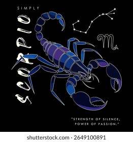 Scorpio Zodiac Illustration. Ideal for digital art, posters, t-shirts, tech branding, or nature-inspired designs.