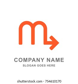 Scorpio Zodiac Letter M Logo Vector Icon 