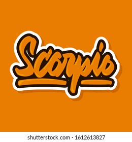 scorpio zodiac name hand lettering