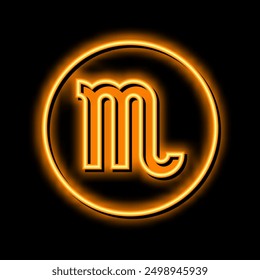 scorpio zodiac neon light sign vector. scorpio zodiac illustration