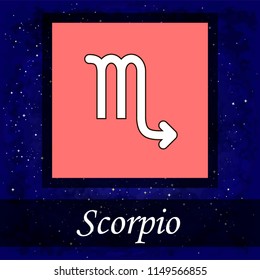 Scorpio. Zodiac sign. Astrology. Quality. Vector illustration.