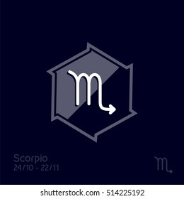 Scorpio zodiac sign. Astrology symbol vector illustration.