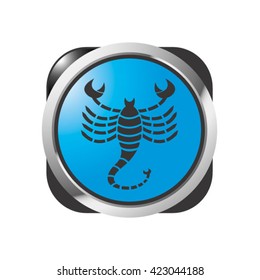 Scorpio zodiac sign blue & black-vector drawing
