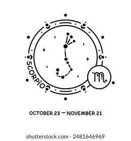 Scorpio zodiac sign. Celestial constellation