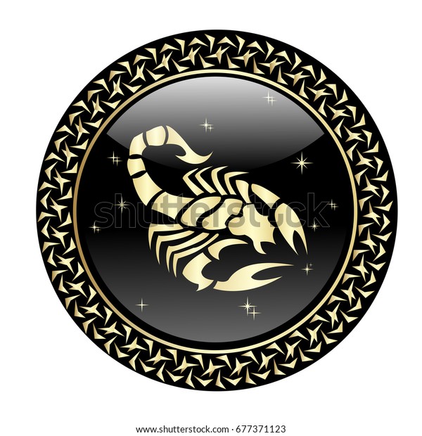 Scorpio Zodiac Sign Circle Frame Vector Stock Vector (Royalty Free ...