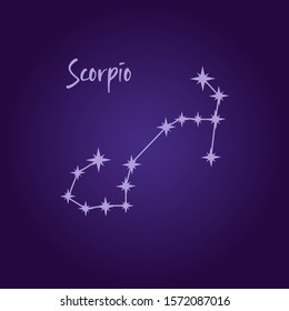 Scorpio zodiac sign constellation vector illustration
