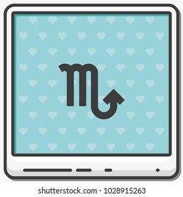 Scorpio zodiac sign flat vector icon.