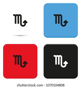 Scorpio zodiac sign flat vector icon.