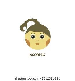 Scorpio zodiac sign in the form of a child