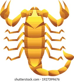 Scorpio zodiac sign, golden horoscope symbol.