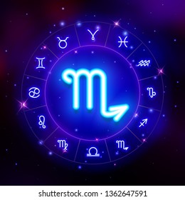 Scorpio zodiac sign, horoscope symbol, vector illustration