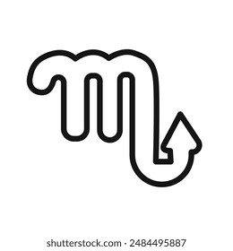 Scorpio zodiac sign icon linear vector graphics sign